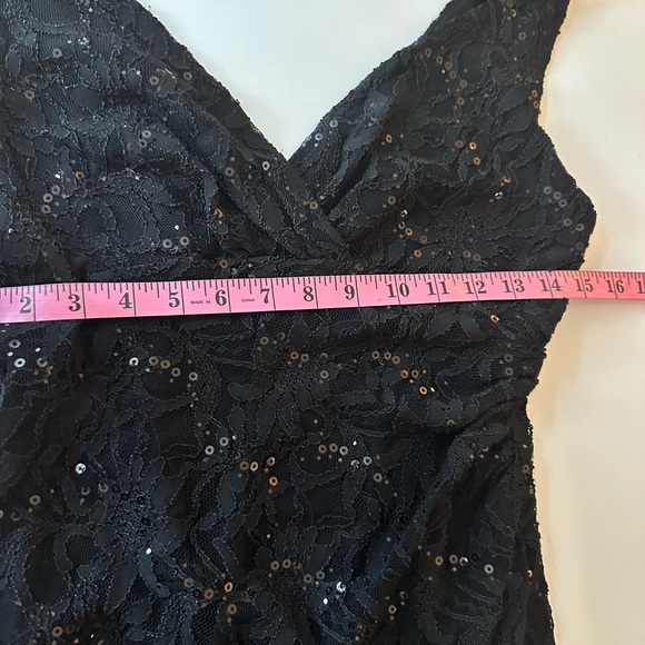 Lauren Ralph Lauren Evening Black Vintage ShimmerSequin Floral Textured Dress 6P - Picture 14 of 16